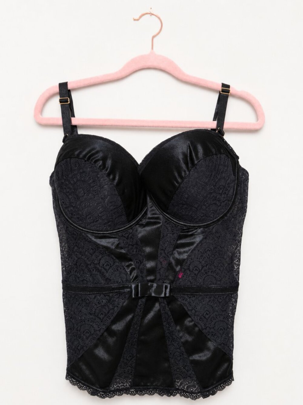 Seven Til Midnight Faux Black and Lace Corset  Size 1X/2X